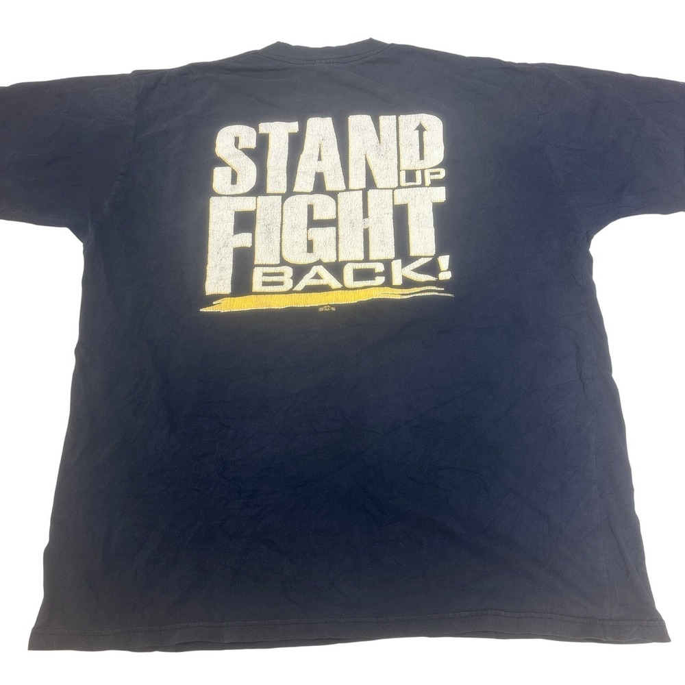 Vintage Union Line Mens USW T Shirt XL Navy USA Made Stand Up Fight Back Tee